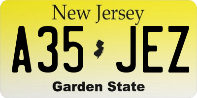 NJ license plate A35JEZ