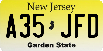 NJ license plate A35JFD