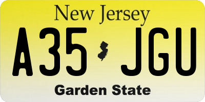 NJ license plate A35JGU