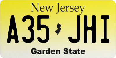 NJ license plate A35JHI