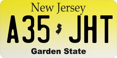 NJ license plate A35JHT