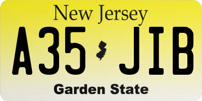 NJ license plate A35JIB