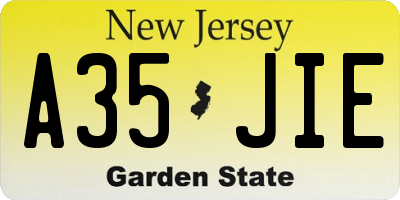 NJ license plate A35JIE