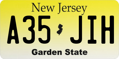 NJ license plate A35JIH