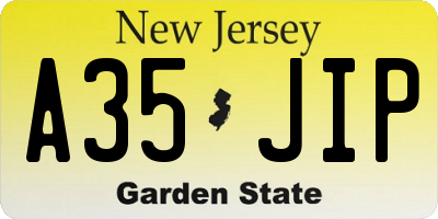 NJ license plate A35JIP