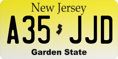 NJ license plate A35JJD