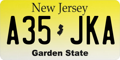 NJ license plate A35JKA