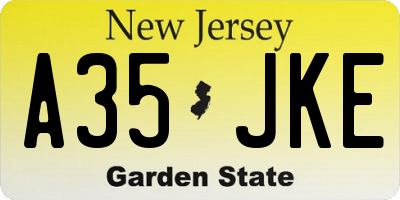 NJ license plate A35JKE