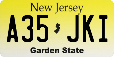 NJ license plate A35JKI