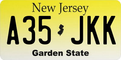 NJ license plate A35JKK