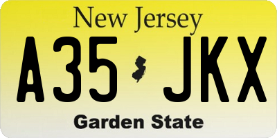 NJ license plate A35JKX