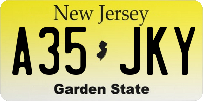 NJ license plate A35JKY