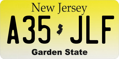 NJ license plate A35JLF