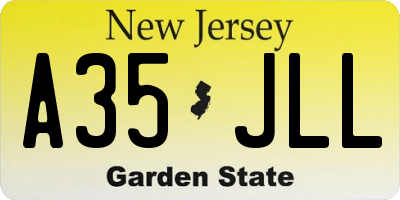 NJ license plate A35JLL