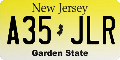 NJ license plate A35JLR