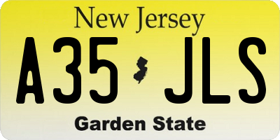 NJ license plate A35JLS