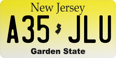 NJ license plate A35JLU
