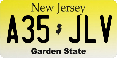 NJ license plate A35JLV