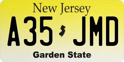 NJ license plate A35JMD