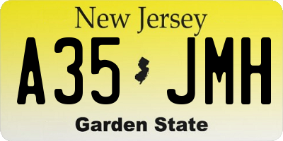NJ license plate A35JMH