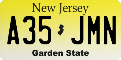 NJ license plate A35JMN