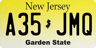 NJ license plate A35JMQ