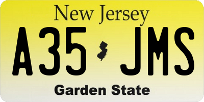 NJ license plate A35JMS