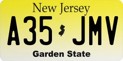 NJ license plate A35JMV