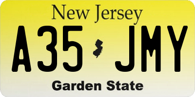 NJ license plate A35JMY