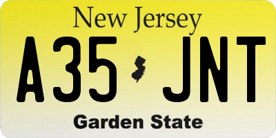 NJ license plate A35JNT