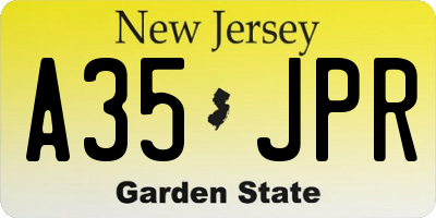 NJ license plate A35JPR
