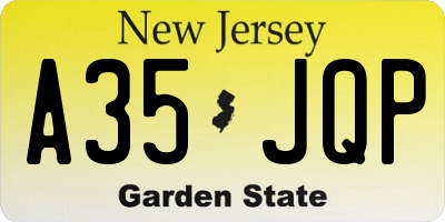 NJ license plate A35JQP