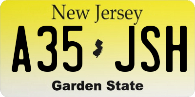 NJ license plate A35JSH