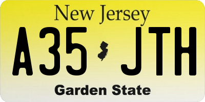 NJ license plate A35JTH
