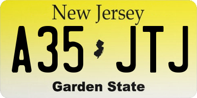 NJ license plate A35JTJ