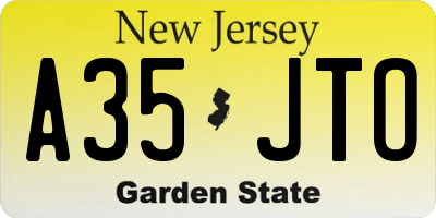 NJ license plate A35JTO