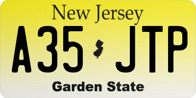 NJ license plate A35JTP