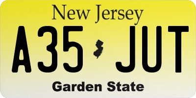 NJ license plate A35JUT