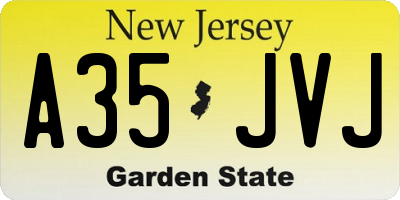 NJ license plate A35JVJ