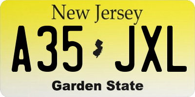 NJ license plate A35JXL