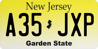 NJ license plate A35JXP