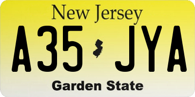 NJ license plate A35JYA
