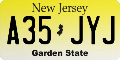 NJ license plate A35JYJ