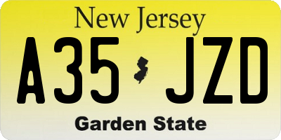 NJ license plate A35JZD
