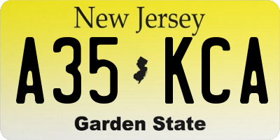 NJ license plate A35KCA