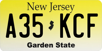 NJ license plate A35KCF