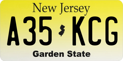 NJ license plate A35KCG