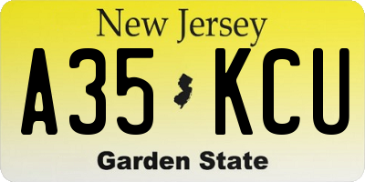 NJ license plate A35KCU