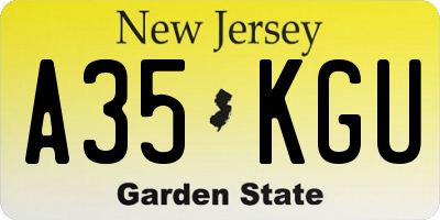 NJ license plate A35KGU