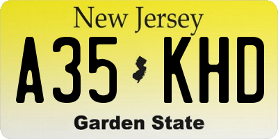 NJ license plate A35KHD